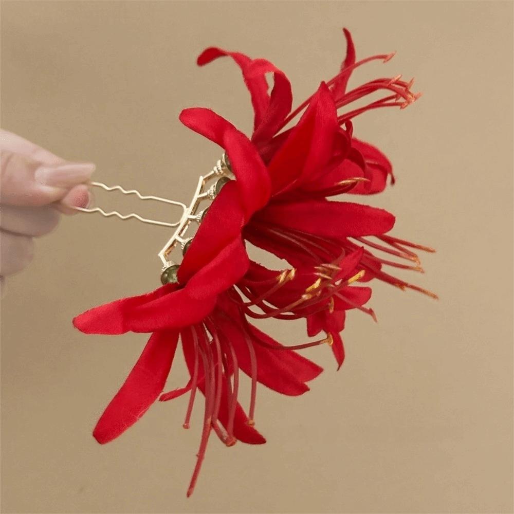 Fairy Simulation Flower Hairpins Bohemian Hanfu Hair Stick Elegant Thai Hair Fork  Female
