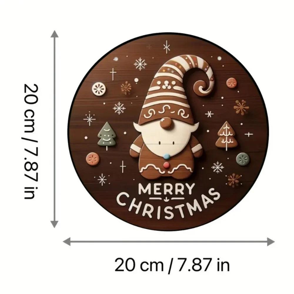 2025 Christmas Wooden Logo Cute Gingerbread Man Holiday Happy Art Decoration, Home Garden Courtyard Wooden Hanging Pendant