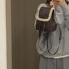 Winter Vintage Plush Backpack Female Instagram Simple Lamb Wool Patchwork Bag Female