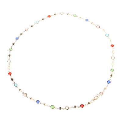 Colorful Neck Chain Beads Necklace Adjustable Chain Necklace Stylish Neck Jewelry Suitable for Women and Girl Present