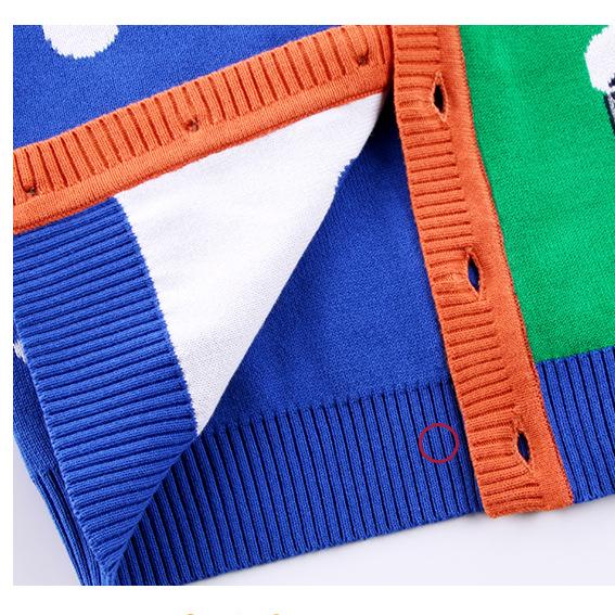 Cardigan cu desene animate pentru băieți, pulover cu decolteu în V, haină pentru copii mici, îmbrăcăminte exterioară cu mânecă lungă