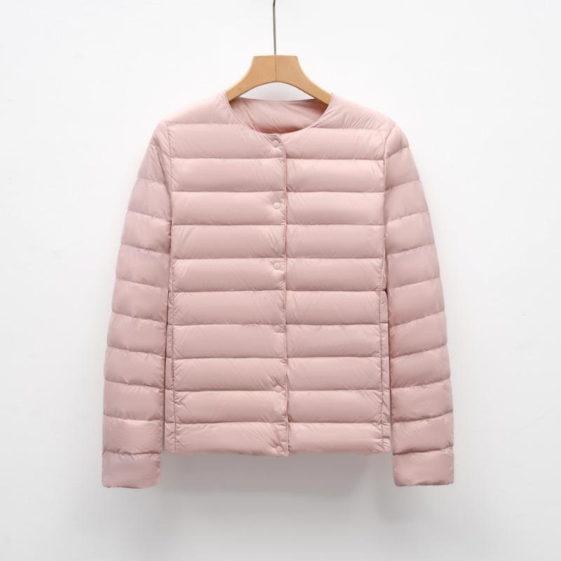 New Style Down Jacket Female Inner Liner Thin Collarless Long Sleeve Inner Wear Warm Round Collar Thin Light Down Inner Liner