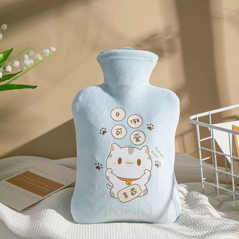 Hot Water Bottle, Water-Filled Warm Water Bag, Explosion-Proof, Large Size for Applying on the Stomach, Special for Girls during Their Period, Small