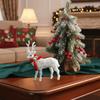 Cartoon Deer Statue Decorations Glittering Reindeer Sculpture Mini Deer Pendant  New Year
