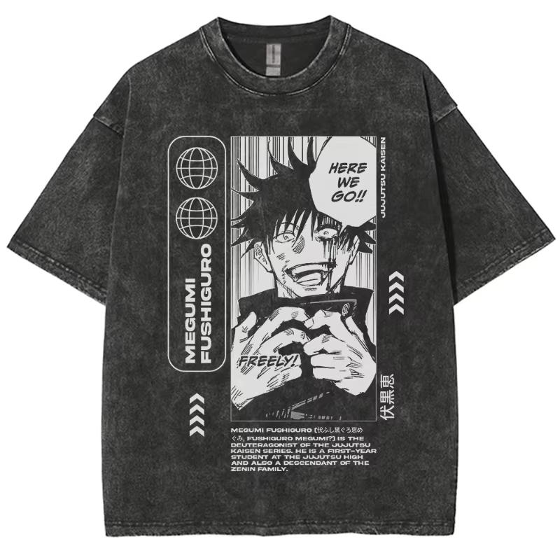 Gojo Satoru Mens Anime Jujutsu Kaisen Summer Harajuku TShirt  Cotton Fitness Vintage Street Women Casual Short Sleeve