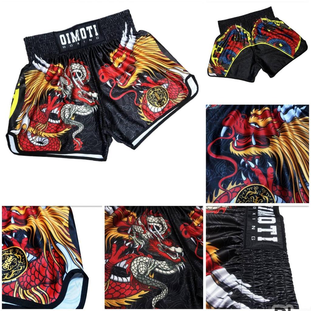 Twin Dragons Muay Thai Kickboxing Boxing MMA UFC Casual Shorts Gym Sport Unisex Men Women Workout Quick Dry Print Elastic High Waist Training