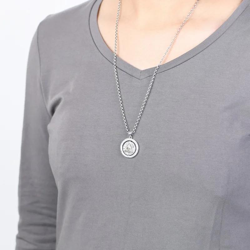 Eye God Triangle Necklace Pendant Amulet Talisman Ancient Egypt Egyptian Protect Magic Evil Demon Ghost Jewelry Gift Hip Hop Rock Goth Gothic