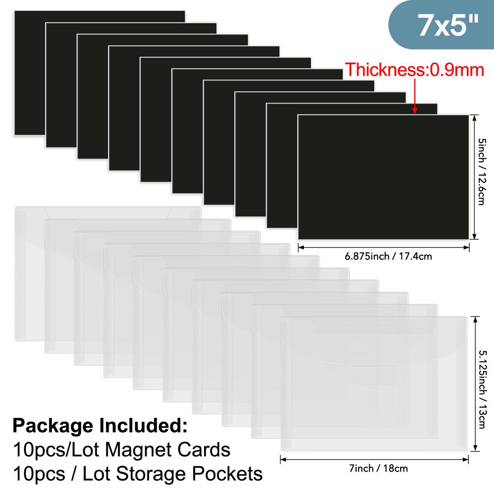 10pcs 12.6x17.4cm 0.9mm Rubber Magnetic Sheets, Die and Stamp Storage Magnetic Panels Magnetic Storage Cards for Card Making