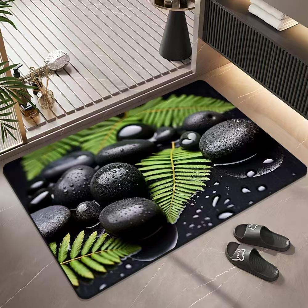 1Pcs Pebble Pattern Soft Kitchen Rug Anti-Fatigue Kitchen Rug Waterproof Non-Slip Rugs Set Runner Rug Bedside Rug Absorbent Carpet For Kitchen
