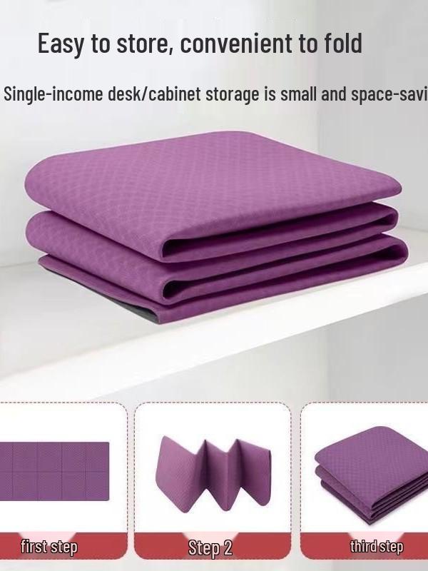 TPE Taşınabilir Kaymaz Yoga Matı, Katlanabilir 183x61x0.6cm, Çok Amaçlı Öğrenci Şekerleme Matı
