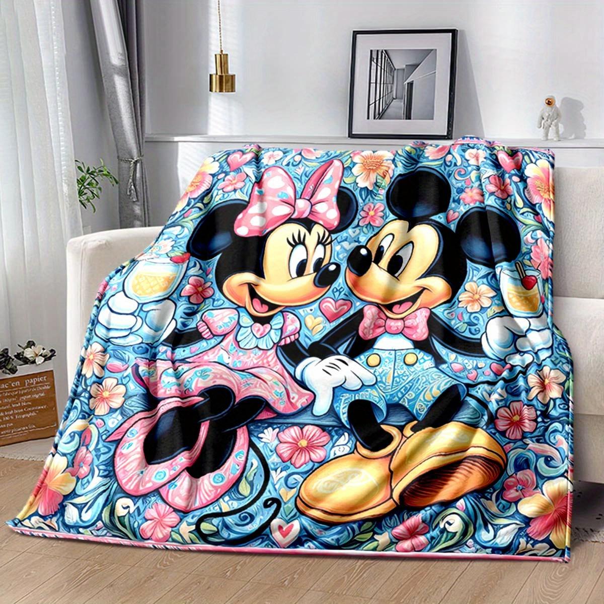 

1pc Mickey and Minnie Printing for All Season, Cartoon, Office, Lunch Rest, Camping Talk, Car, Multifunctional Gift 130cmx150cm