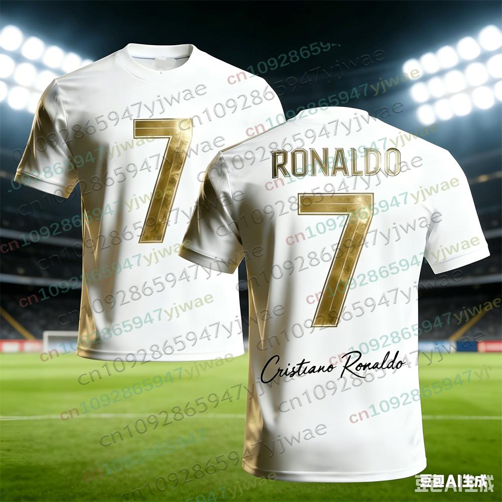 Speciale Editie Ronaldo Nr. 7 Voetbalshirt T-shirt Korte Broek Set Dames Heren Sportkleding Harajuku Zomer Casual Kinder T-shirt Set 2-delige Set