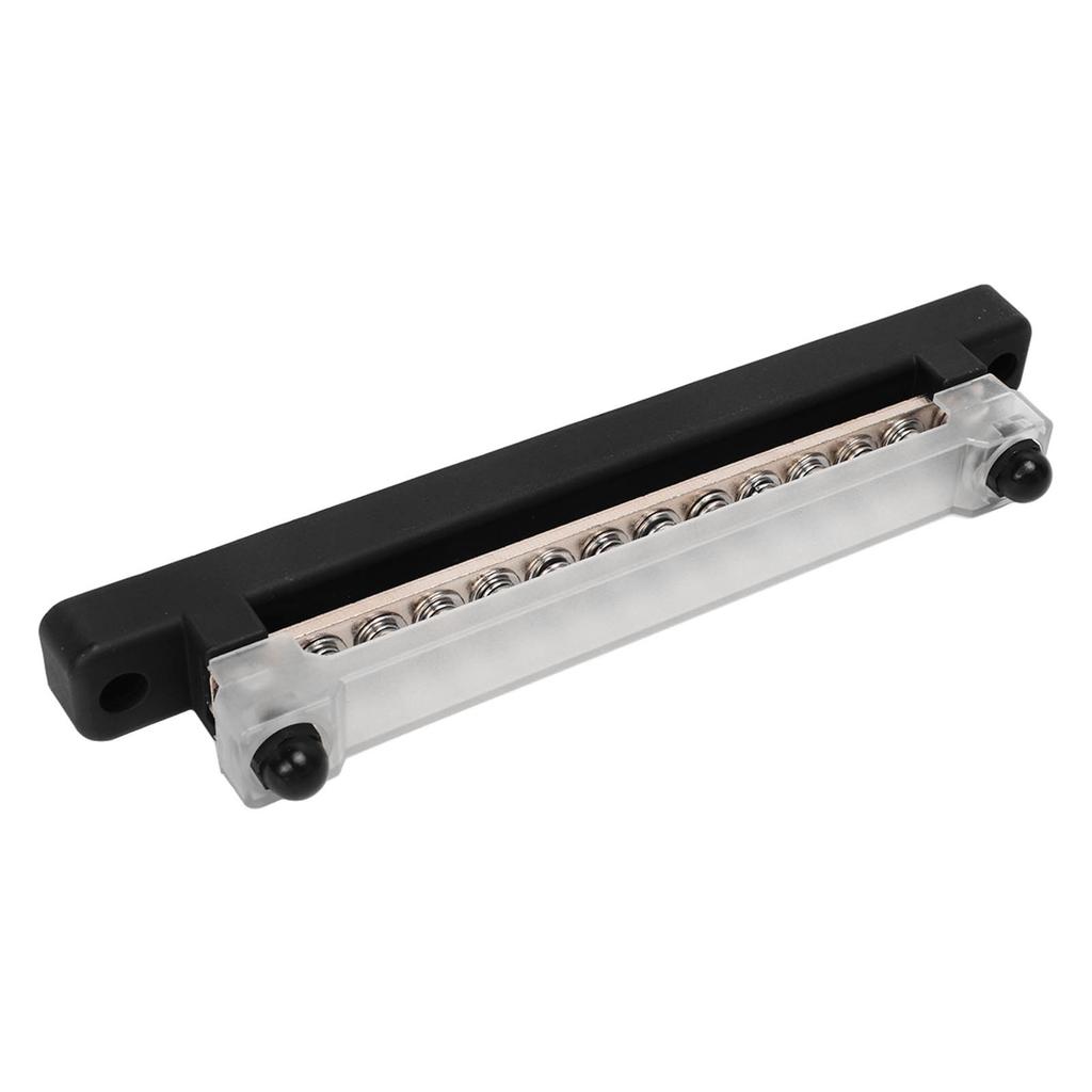 Bloc de Distribution d'Alimentation à 12 Bornes Jeu de Barres omnibus 2xBornes M6 12xVis M4 Boîtier de Borne de Batterie pour Voitures Camping-cars Bateaux Yachts