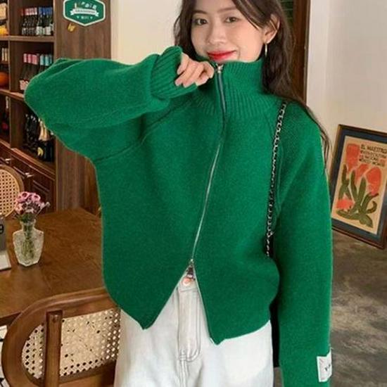 Women's Autumn/Winter Faux Mink Velvet V-Neck Loose Short Sweater Coat - Soft, Thick, Knitted Cardigan, Small Size