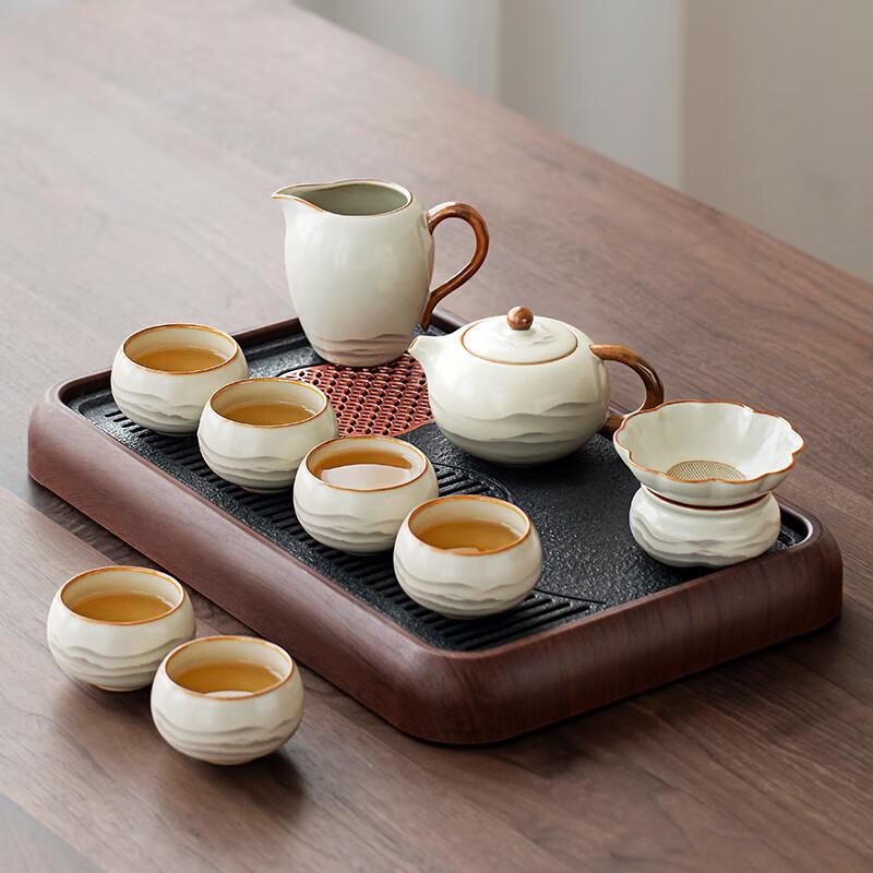 Tang Feng Chinese Ceramic Kung Fu Tea Set with Tray