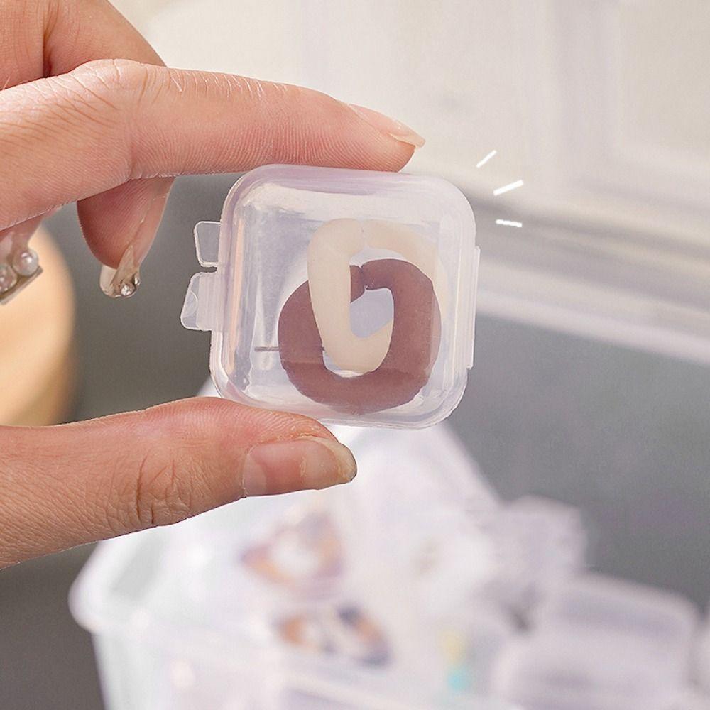 100 Pcs Finishing Mini Storage Box Transparent Square Plastic Case Jewelry Storage Case  Girls Women
