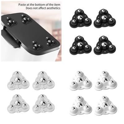 4pcs Not Drill Adhesive Furniture Base Casters 360 Degree Rotating Ball Wheels Stick On Furniture Movers for Sofa Bed