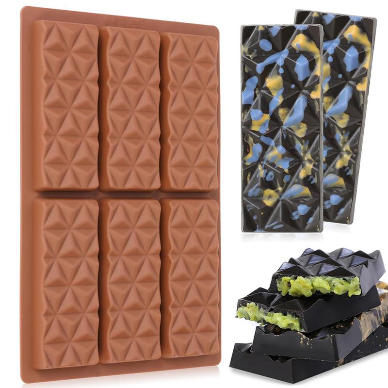Chocolate Bar Molds Deep Silicone Break-Apart Dubai Chocolate Mold Nonstick Protein Energy Bar Mold Thick Candy Wax Melt Mould