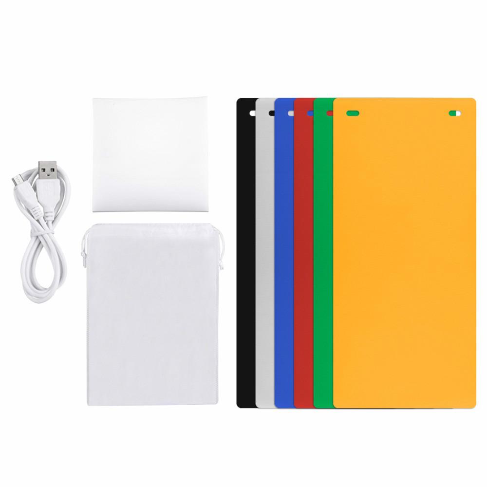 Dual LED Panels Folding Portable Photo Video Box Lighting Studio Shooting Tent Box Kit  Diffuse Studio Softbox Lightbox