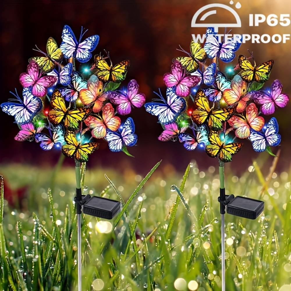 Solar Butterfly Tree IP65 Garden Light Outdoor Decoration Solar Light Garden Lawn Decoration Butterfly Tree Christmas Halloween Gifts