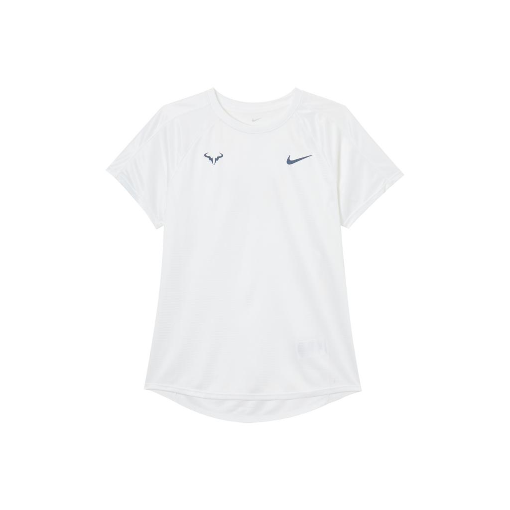 Nike Rafa Challenger Comoda Moda Casual Versatile Maglietta da Tennis Uomo Bianco Finn-Blu DV2888-101
