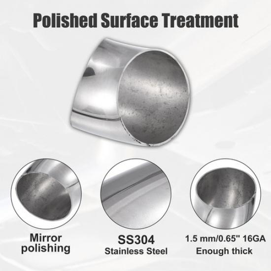 OD 2.5" 45 Degree Mandrel Bend Elbow SS304 Stainless Steel Bend Exhaust Tube