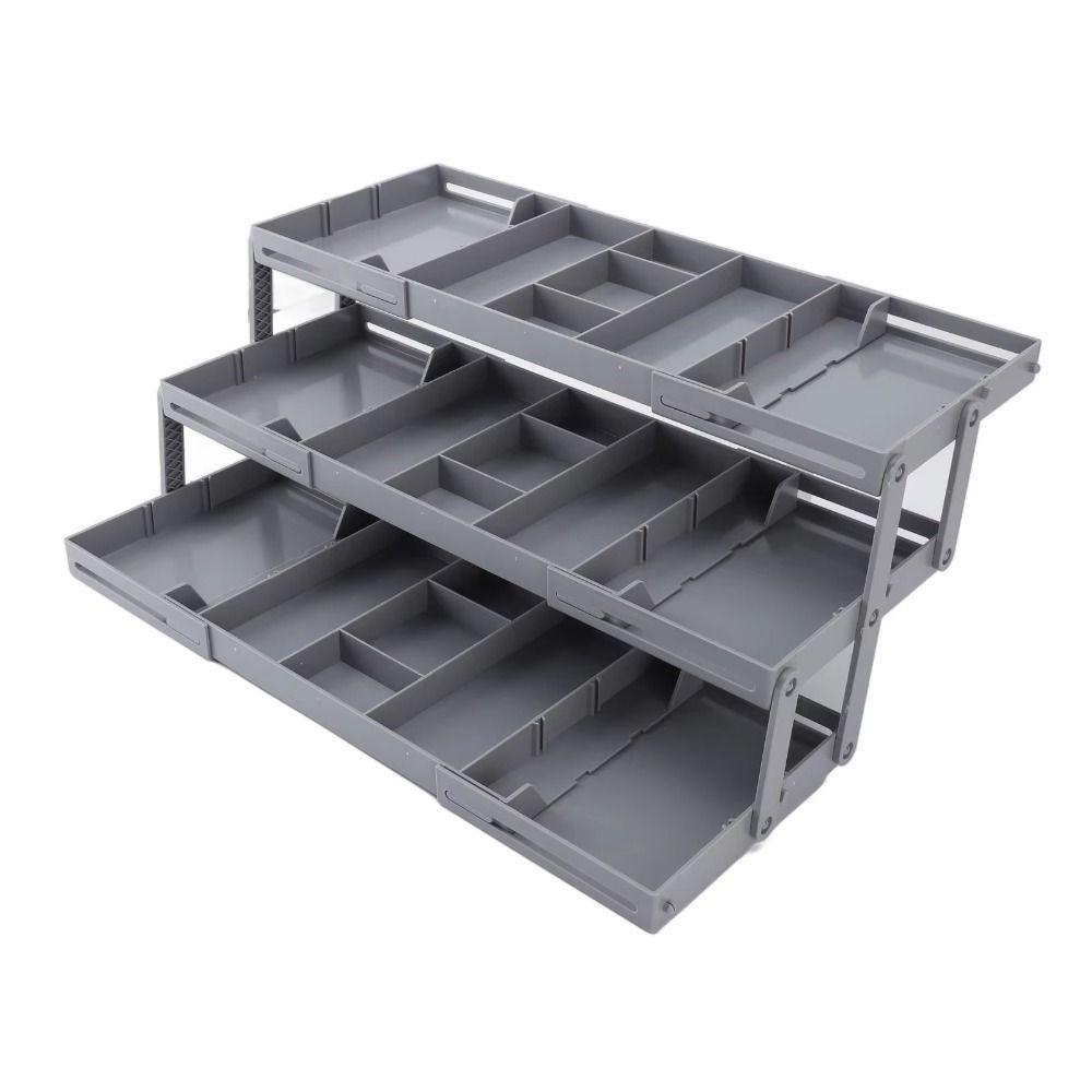 2/3 Tier Expandable Storage Tray Adjustable Flatware Storage Divider  Cosmetics Utensils