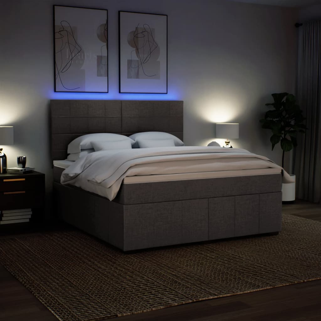 Vidaxl Kontinentalbett Mit Matratze, Taupe, Stoff, 180X200 Cm