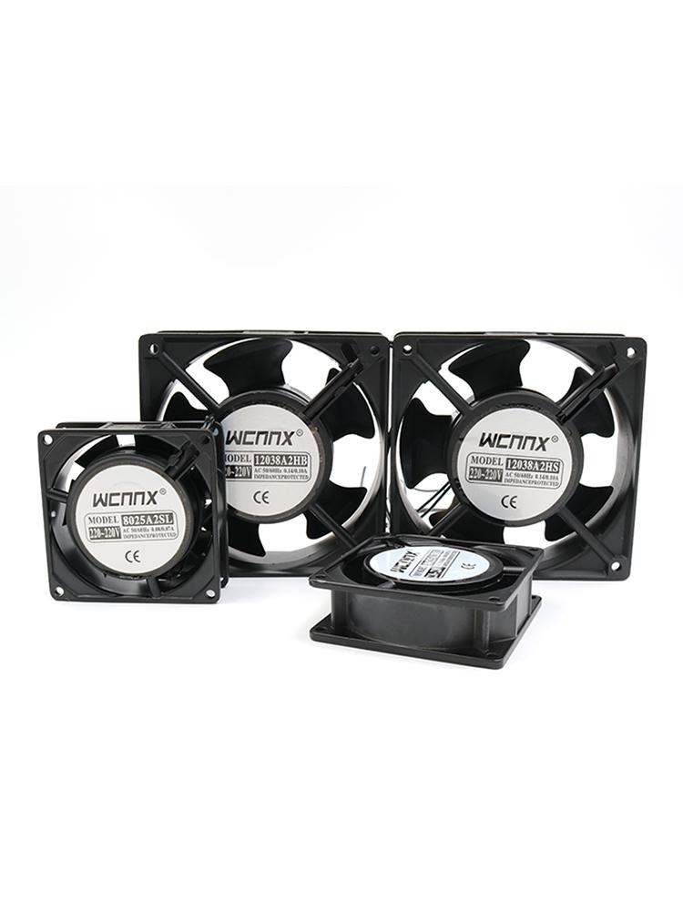 220V AC Small Axial Exhaust Fan with Distribution Box for Industrial Cabinet Cooling (12038 8025)