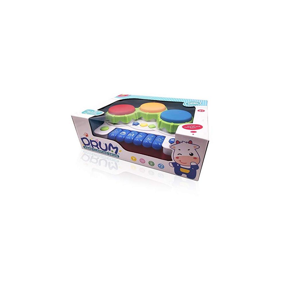 Brinquedo de Tambores Musicais e Piano Bebê Pup com Música, Sons de Animais e Luz - Teclado Eletrônico de Aprendizagem para Educação Infantil Brinquedos de Instrumentos Musicais para