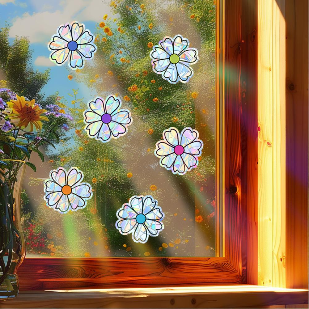 Simple and Colorful Small Flower Stickers for Home Beautification and Decoration of Glass Windows