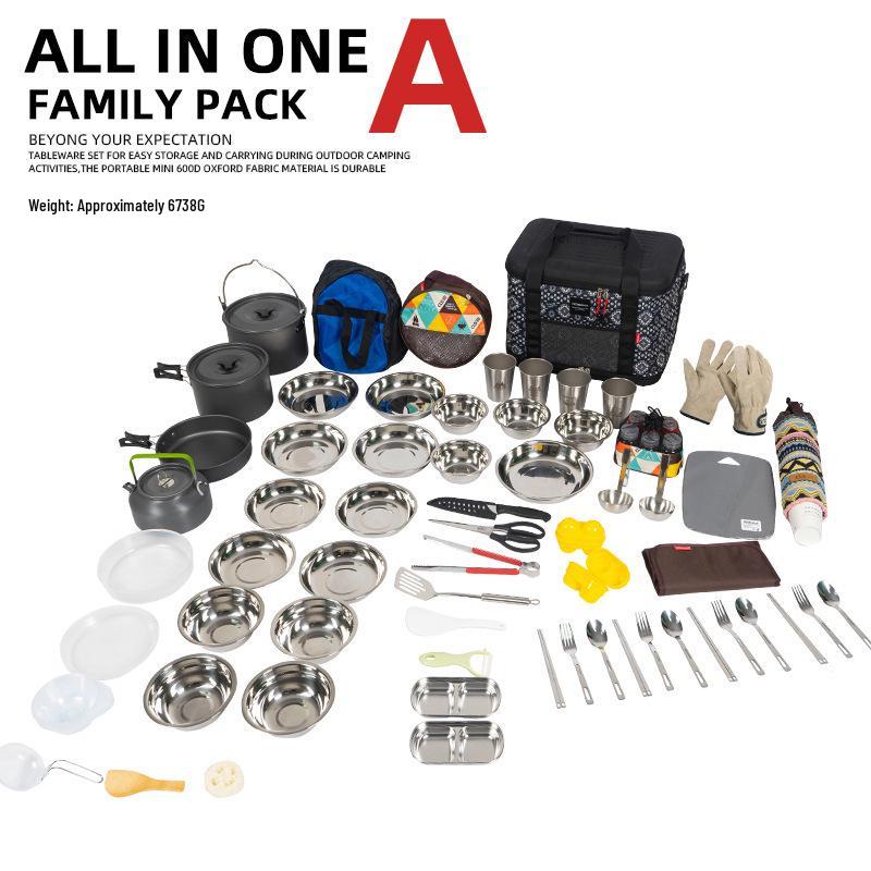 NOBANA Outdoor Camping Cookware Set: Portable Pots, Pans, Plates, Cutlery for Camping & Picnics