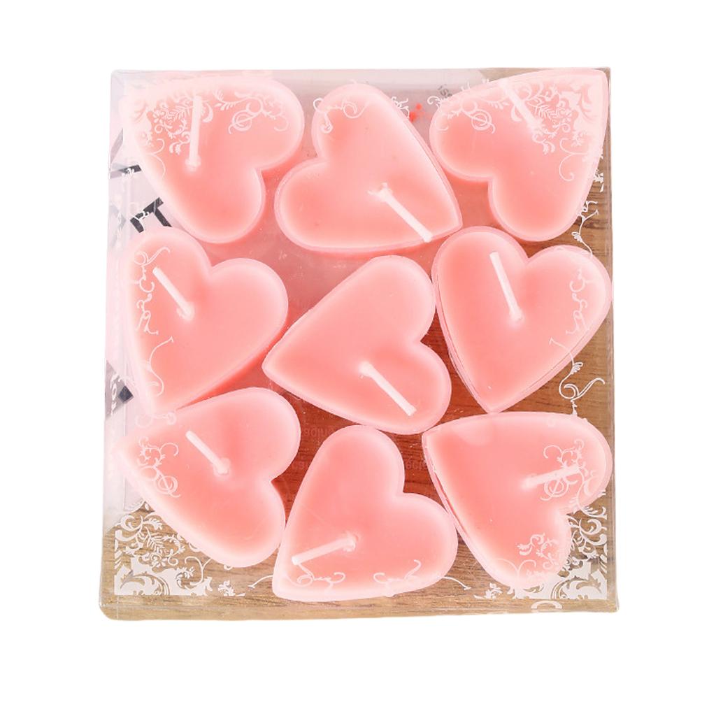 9pcs Heart Shape Christmas Holiday Tealights Long Burning Time Perfectly For Holiday Parties And Warm Decoration