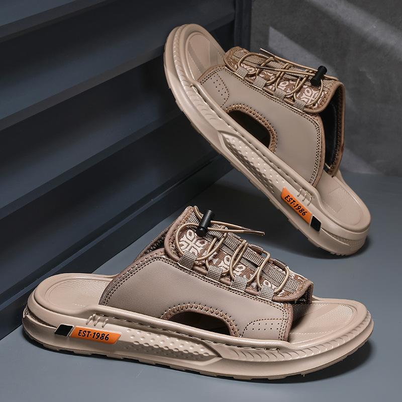 

Капці чоловічі 2025 літо нові чоловічі особистість юнацький сенс капці на одне слово вуличні домашні комфорт прохолодні капці тренд 44 хакі