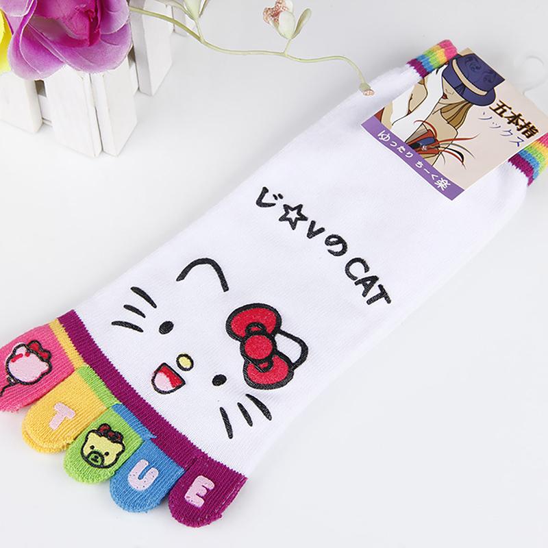 

Каваї Шкарпетки з п ятьма пальцями Hello Kitty Аніме Sanrio Kt Cat Y2K М які Зручні Підлогові Шкарпетки Домашні Шкарпетки Подарунок для Дівчинки білий