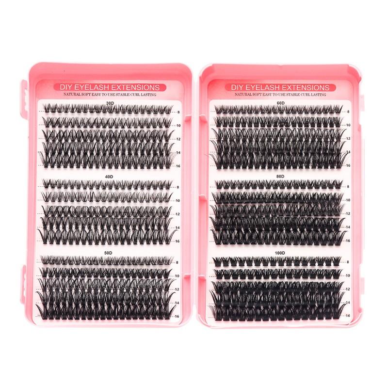 Natuurlijk Uitziende Individuele Wimperextensions Doe-het-zelf Kit Met Hitte-Geactiveerde Lijmclusters Wimperverfraaiing