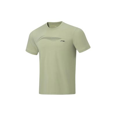 Li Ning Plain Round Neck Pullover Short Sleeve T-Shirt Men Tops Green ATST591-7