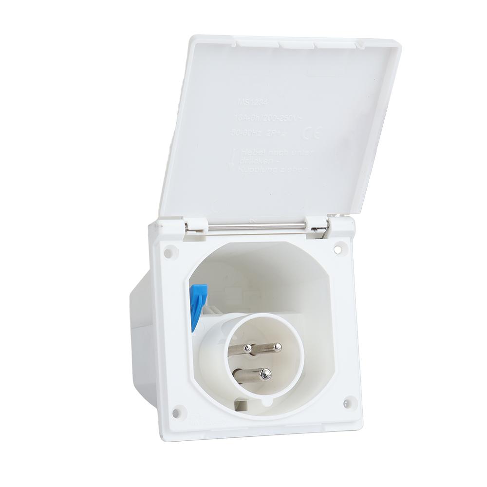 Waterproof Plug Socket Camper 240V 16A External Flush Hook Up Apply To Caravan Camper Accessories White/Black