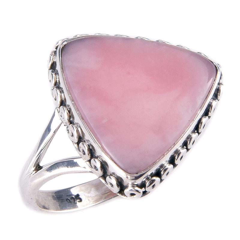 Natural Pink Opal Gemstone Handmade 925 Solid Sterling Silver Ring Size 10 k8O86