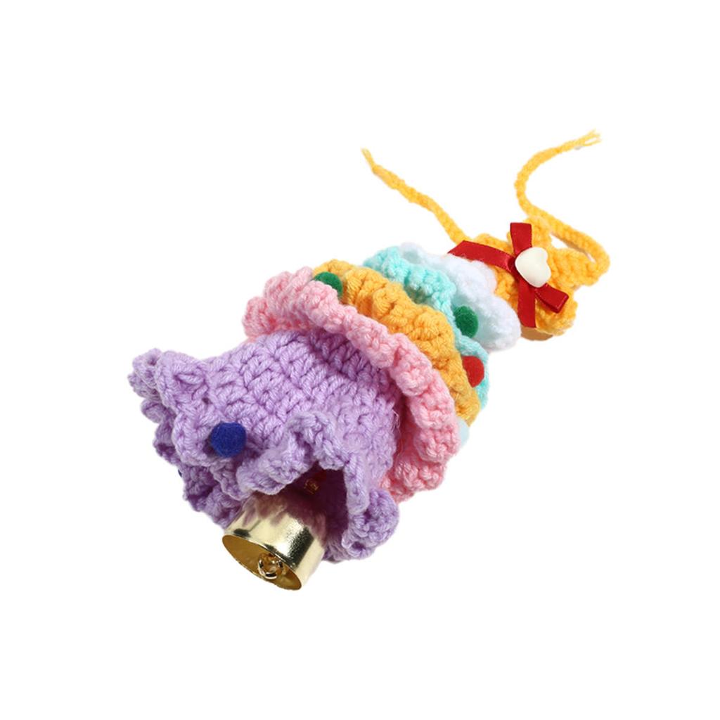 Yarn Crochet Christmas Tree Bell Pendant for ChristmasYear Carnival Party Homeschool Bar KTV Car Decoration Gifts
