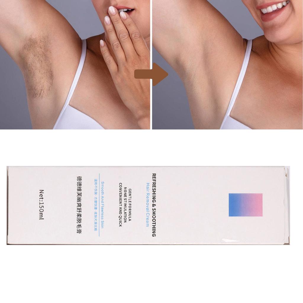 Haarentfernungsspray Kräuterextrakt Langanhaltender Schmerzfreier Haarhemmer Schaum für Arme Beine Achseln 150mlBlau Weiß
