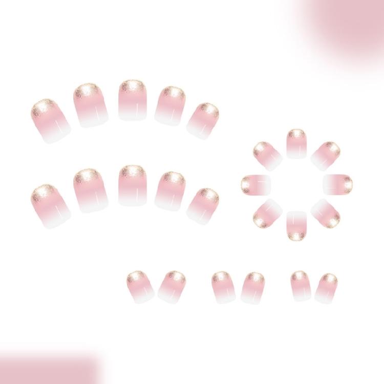 24Pieces French Styles False Nail Glitters White Tip Press On Nail Salon Quality At Home For Wedding Party Daily Use