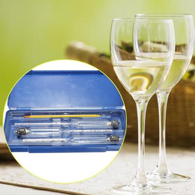 3Pcs/set Alcohol Hydrometer Alcoholmeter Alcohol Meter Bar Meter Vintage Wine Vodka Tester Set B1Q2