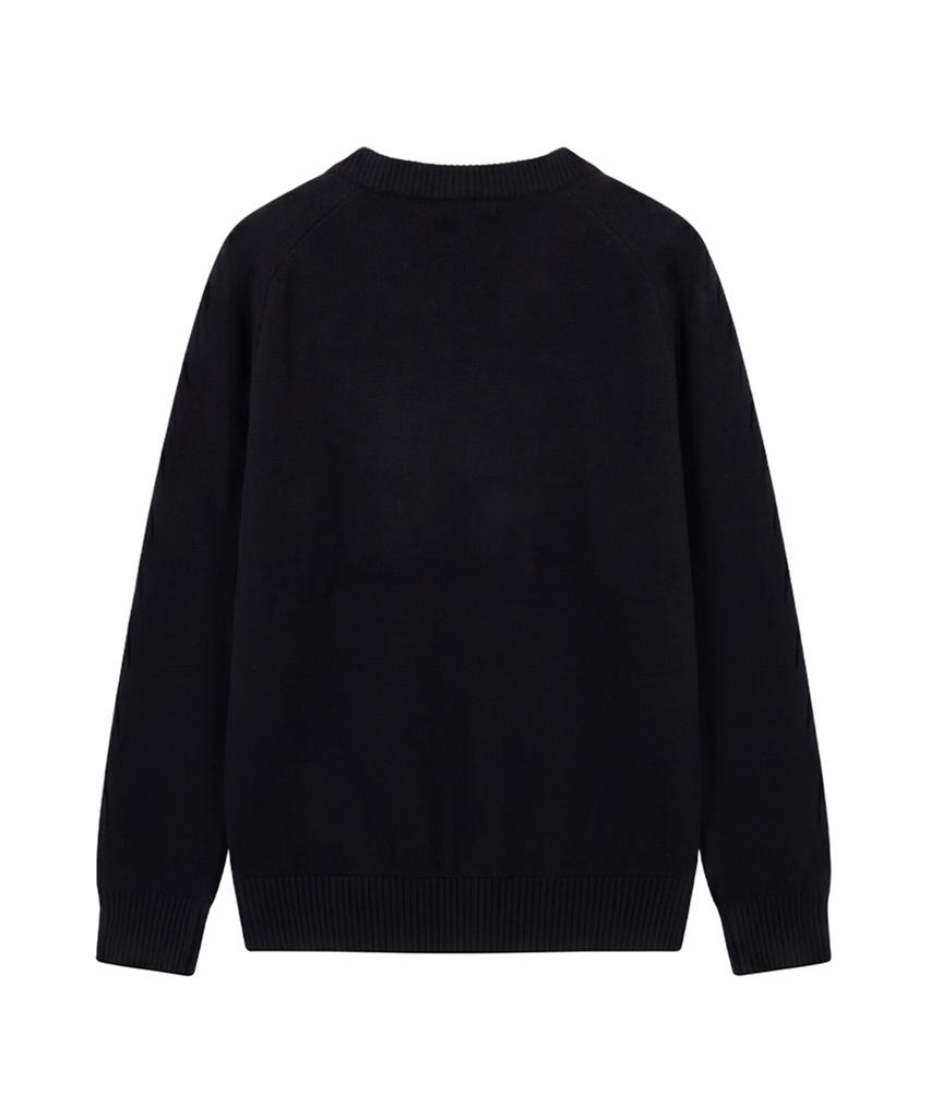 DANGLEDROP Dgdp Square Embroidered Round Knit_Black