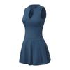 Womens Seamless Zipper Sport Dress With Built-in Shorts Tennis Running Yoga Outdoor Fitness