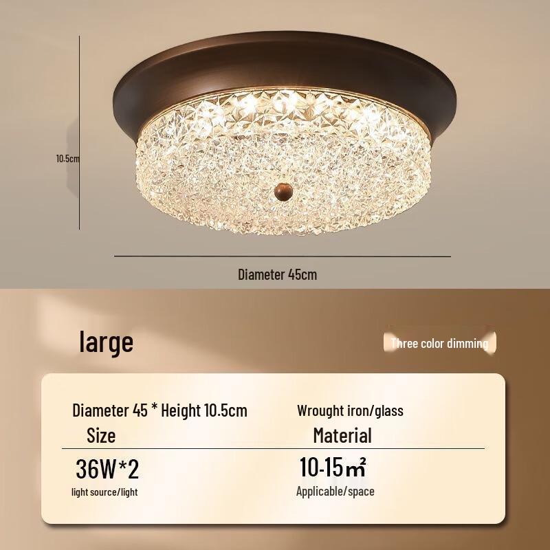 Xuan Yong 45cm Crystal Ceiling Light with 3-Color Light