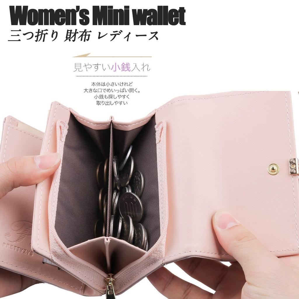 [INNIFER] Women's Tri-fold Wallet, Mini Wallet, Perfect Gift, Coin Purse, PU Leather