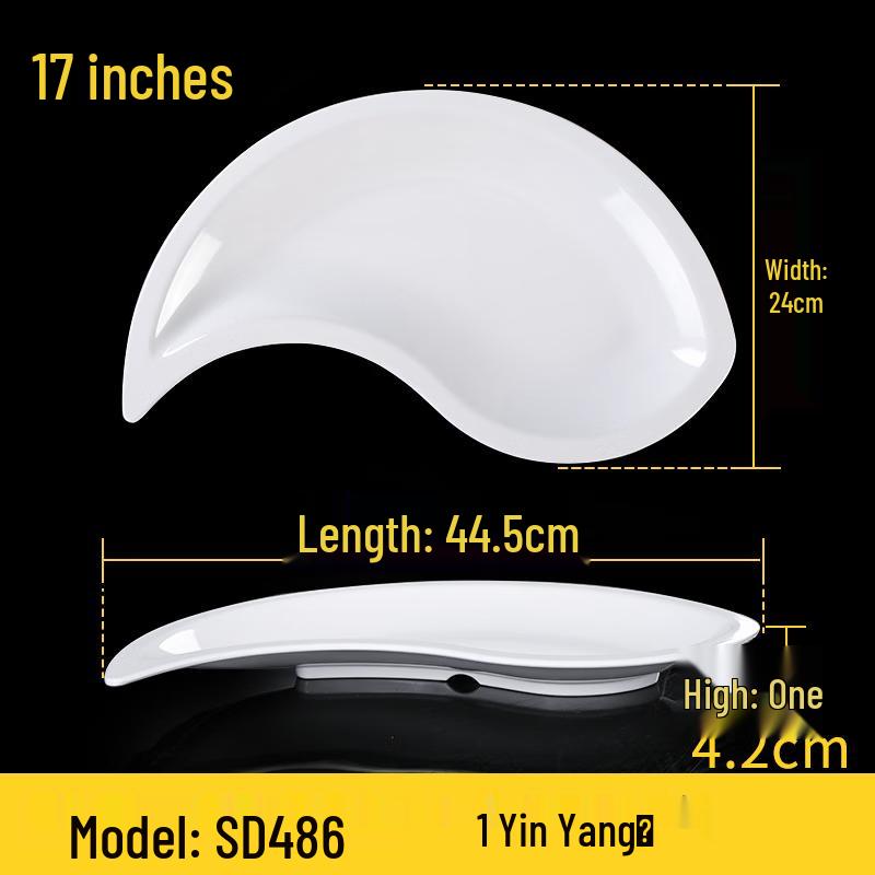 Shengjia Chinese Style Melamine Fan-shaped Dinner Plate