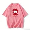 2026 New Hello Kitty Tee Soft Cotton Short Sleeve Crew Neck Cute Print Lightweight Summer Top for Women Daily Casual Wear