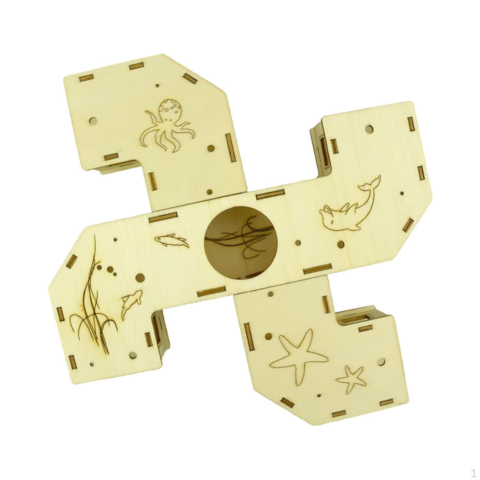 

Hamster Tunnel Toy Exercise Track House Wooden Guinea Pig Tube for Gerbil 22cmx22cmx5cm